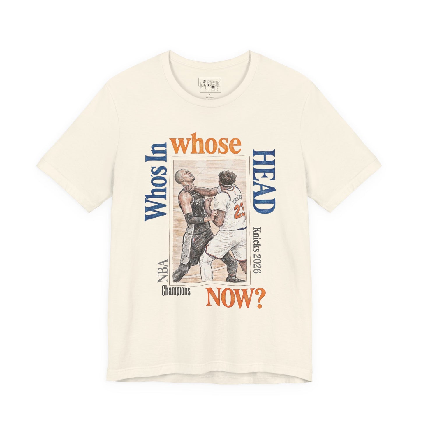 'Who's in whose Head Now?' New York Knicks 2026 NBA Champions Basketball Illustration Tee Graphic T-Shirt