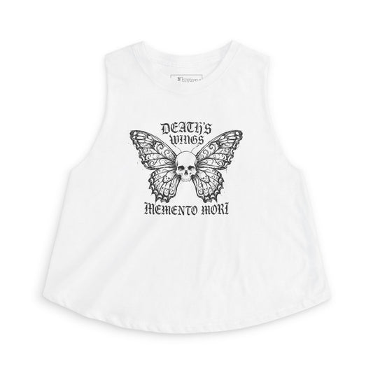 Memento Mori 'Death's Wings' Skull Butterfly Crop Top