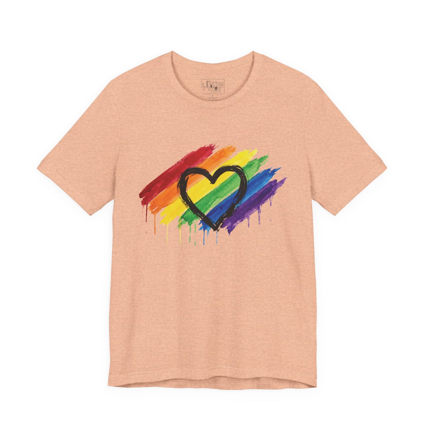 Rainbow Heart T‑Shirt - Pride Paint Stroke Tee