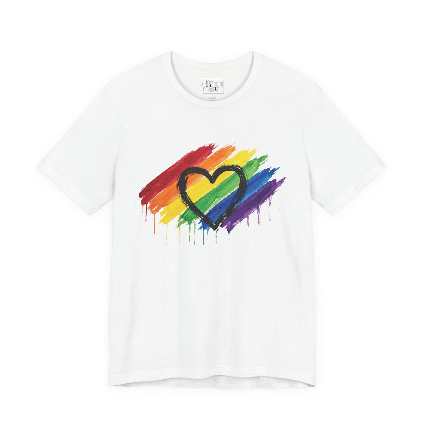 Rainbow Heart T‑Shirt - Pride Paint Stroke Tee