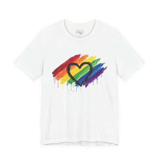 Rainbow Heart T‑Shirt - Pride Paint Stroke Tee