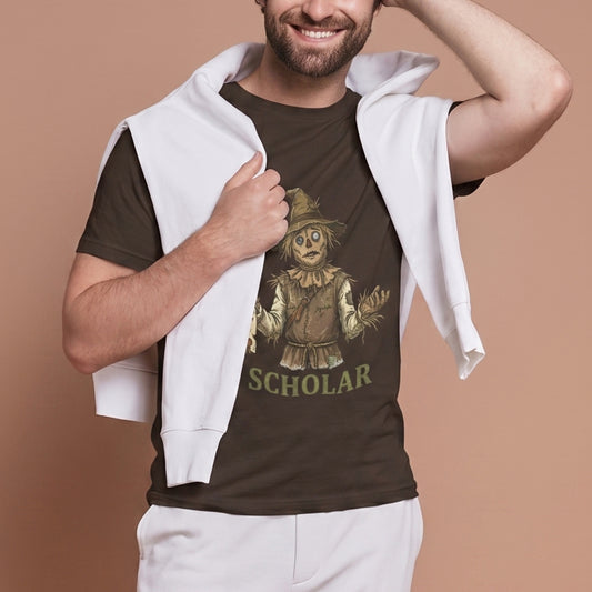 Scholar Scarecrow T-Shirt — Vintage Halloween Academic Tee