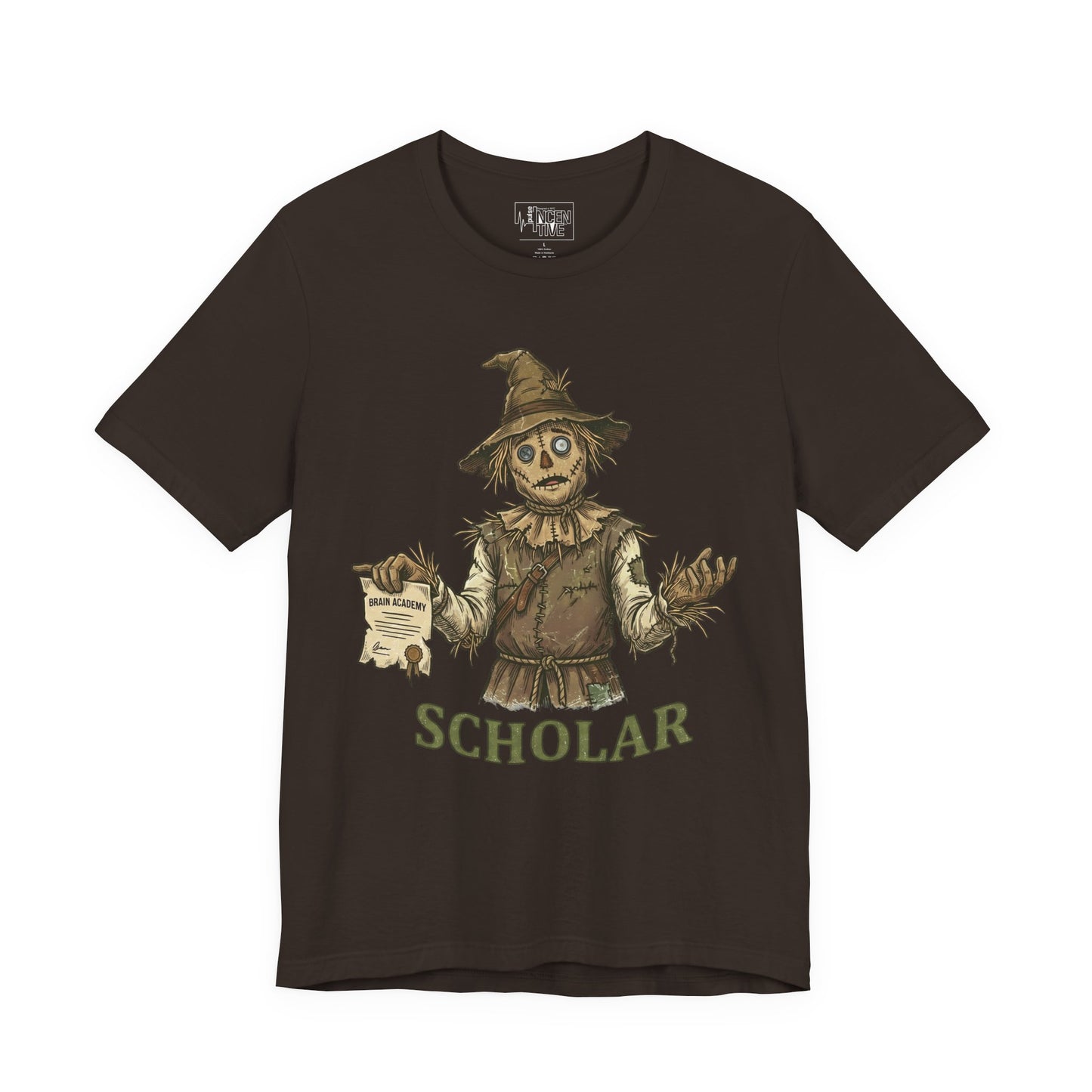 Scholar Scarecrow T-Shirt — Vintage Halloween Academic Tee