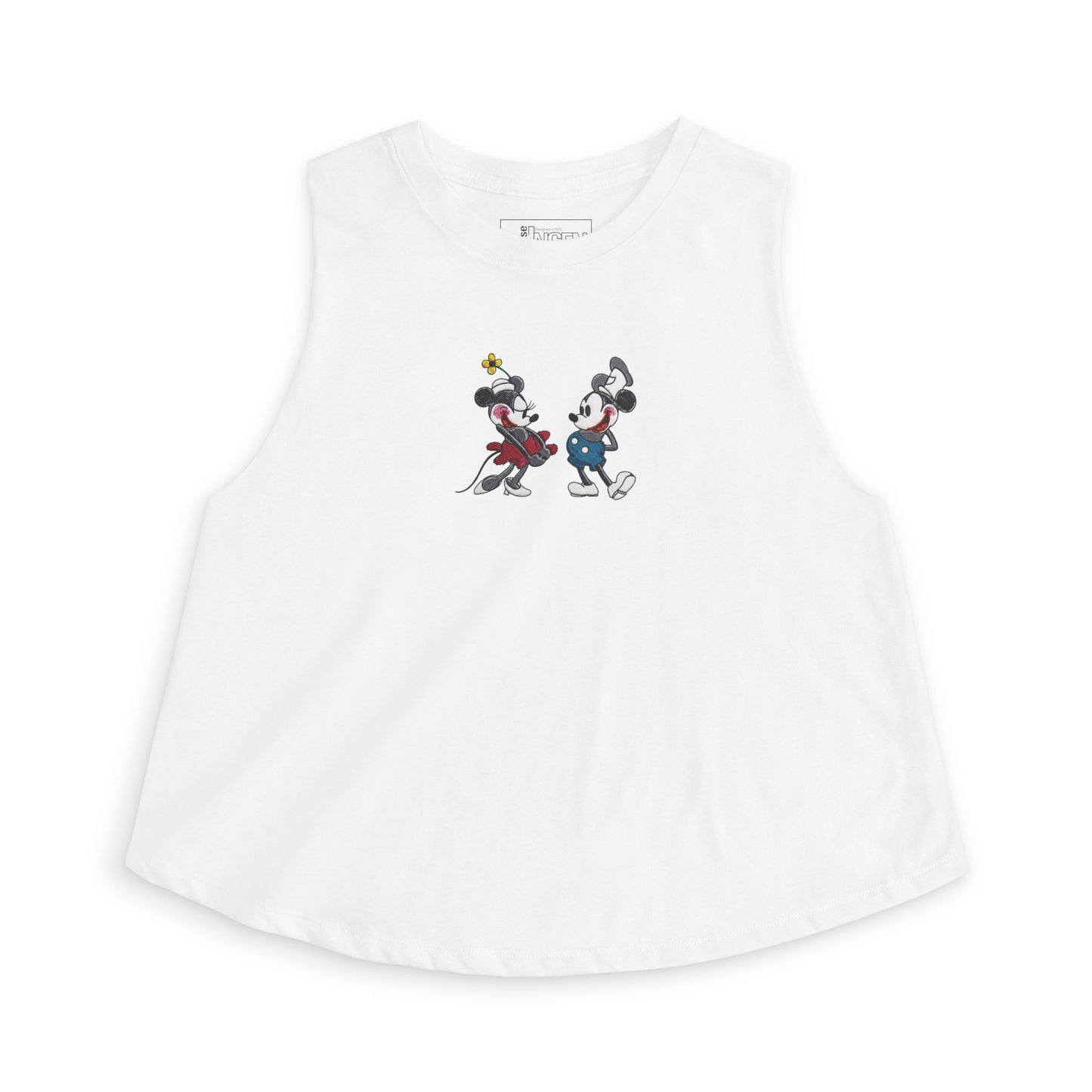 Vintage Cartoon Couple Women's Crop Top