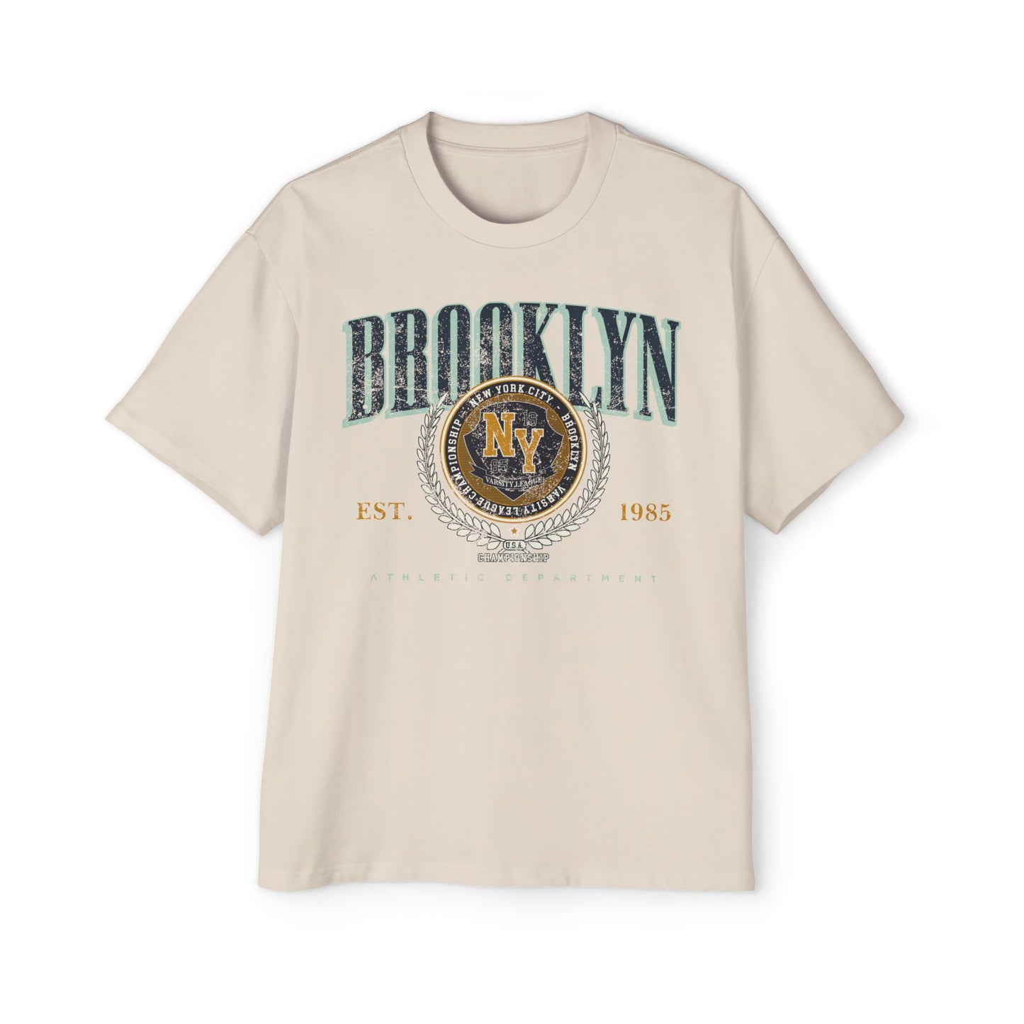 Brooklyn Vintage Seal Tee — Men's Oversized Graphic T-Shirt