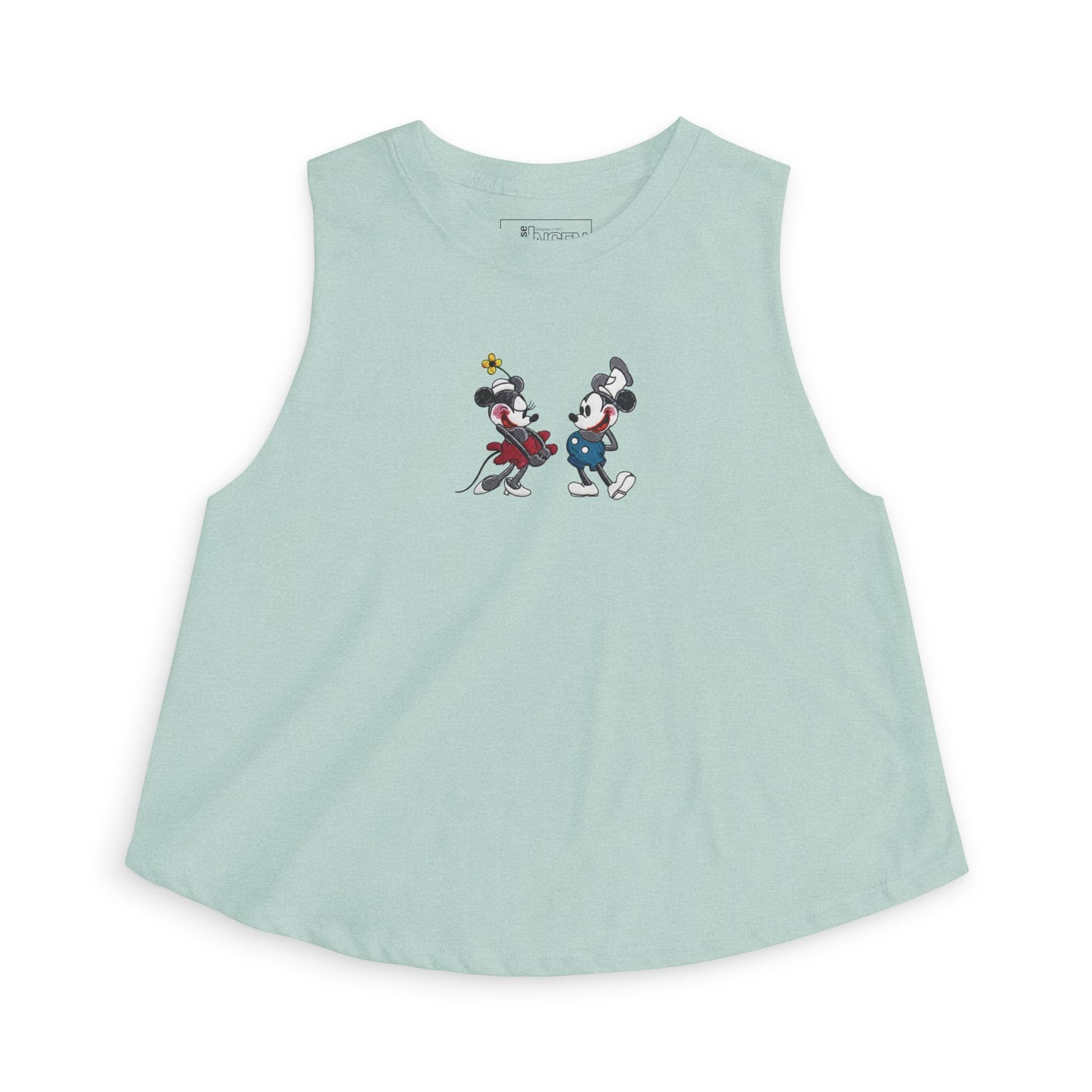 Vintage Cartoon Couple Women's Crop Top