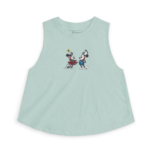 Vintage Cartoon Couple Women's Crop Top