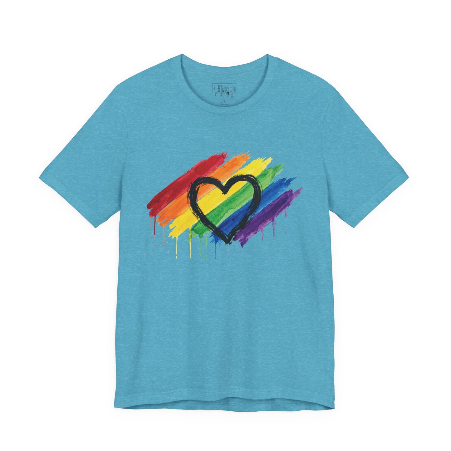 Rainbow Heart T‑Shirt - Pride Paint Stroke Tee